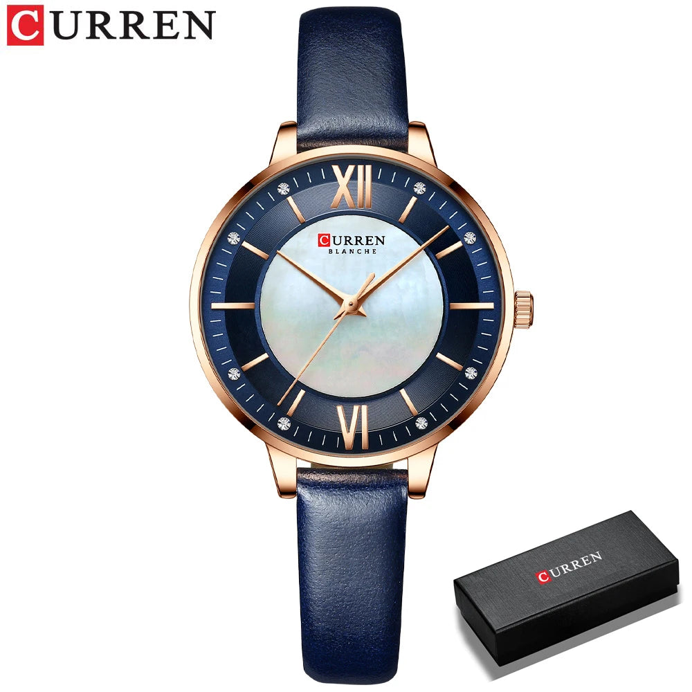 Curren Elegance Blue™ — Reloj de Mujer con Correa de Cuero