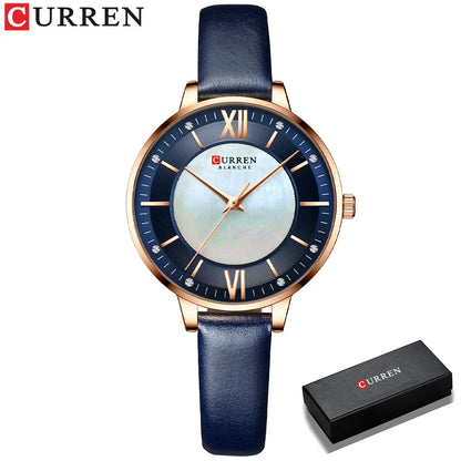 Curren Elegance Blue™ — Reloj de Mujer con Correa de Cuero
