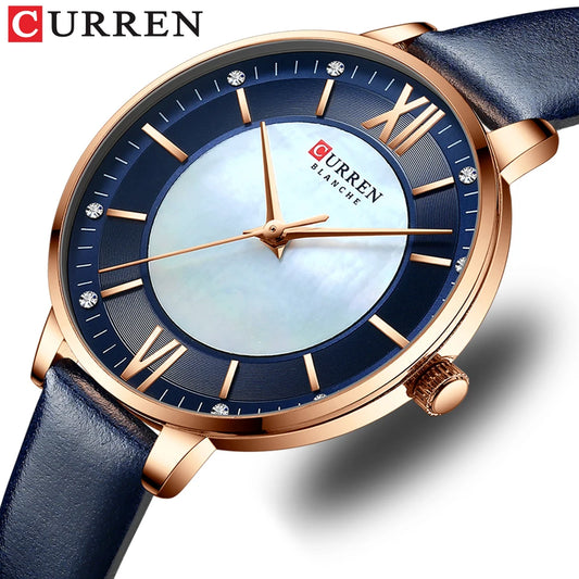 Curren Elegance Blue™ — Reloj de Mujer con Correa de Cuero