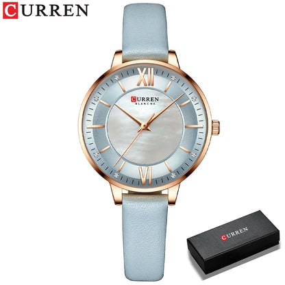 Curren Elegance Blue™ — Reloj de Mujer con Correa de Cuero