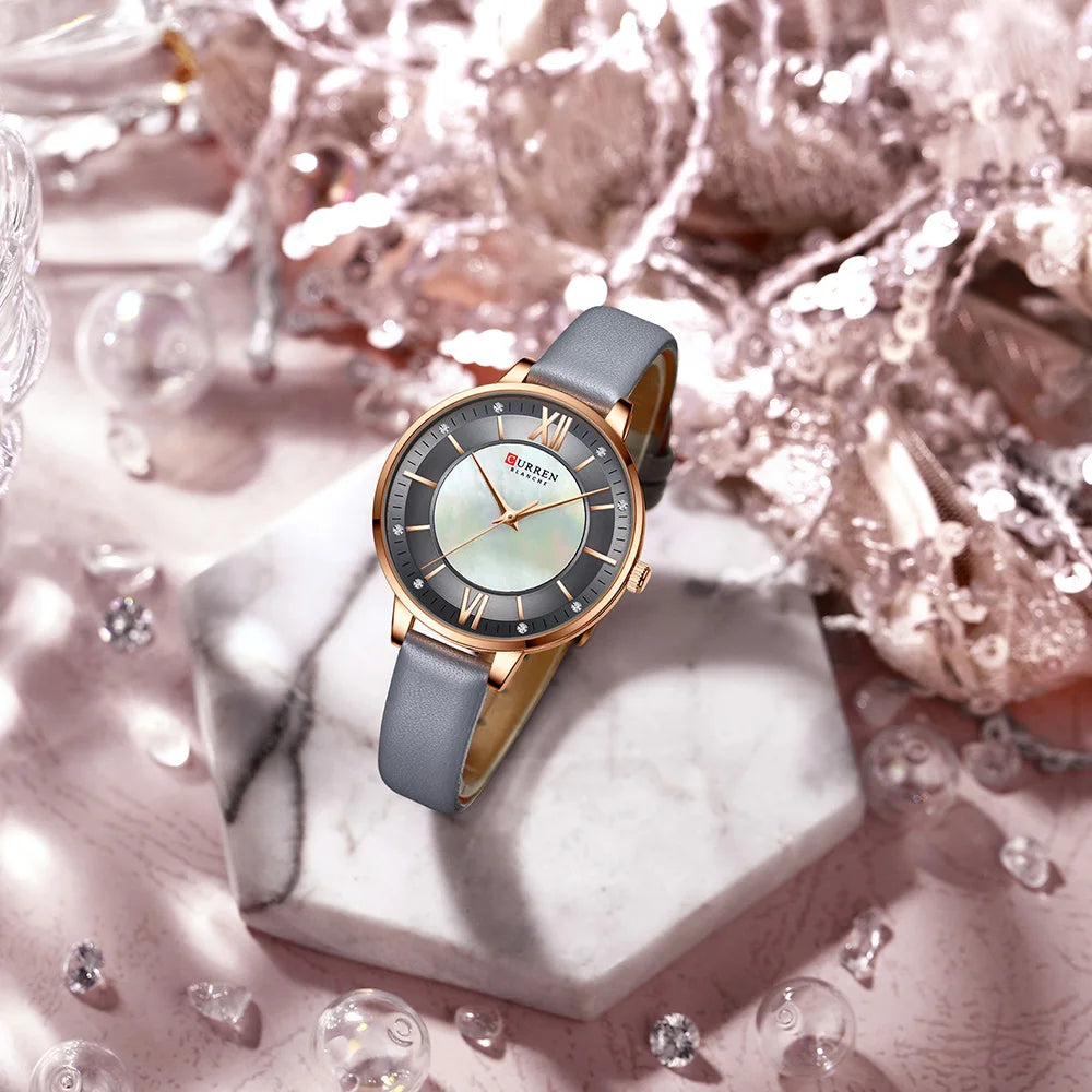 Curren Elegance Blue™ — Reloj de Mujer con Correa de Cuero