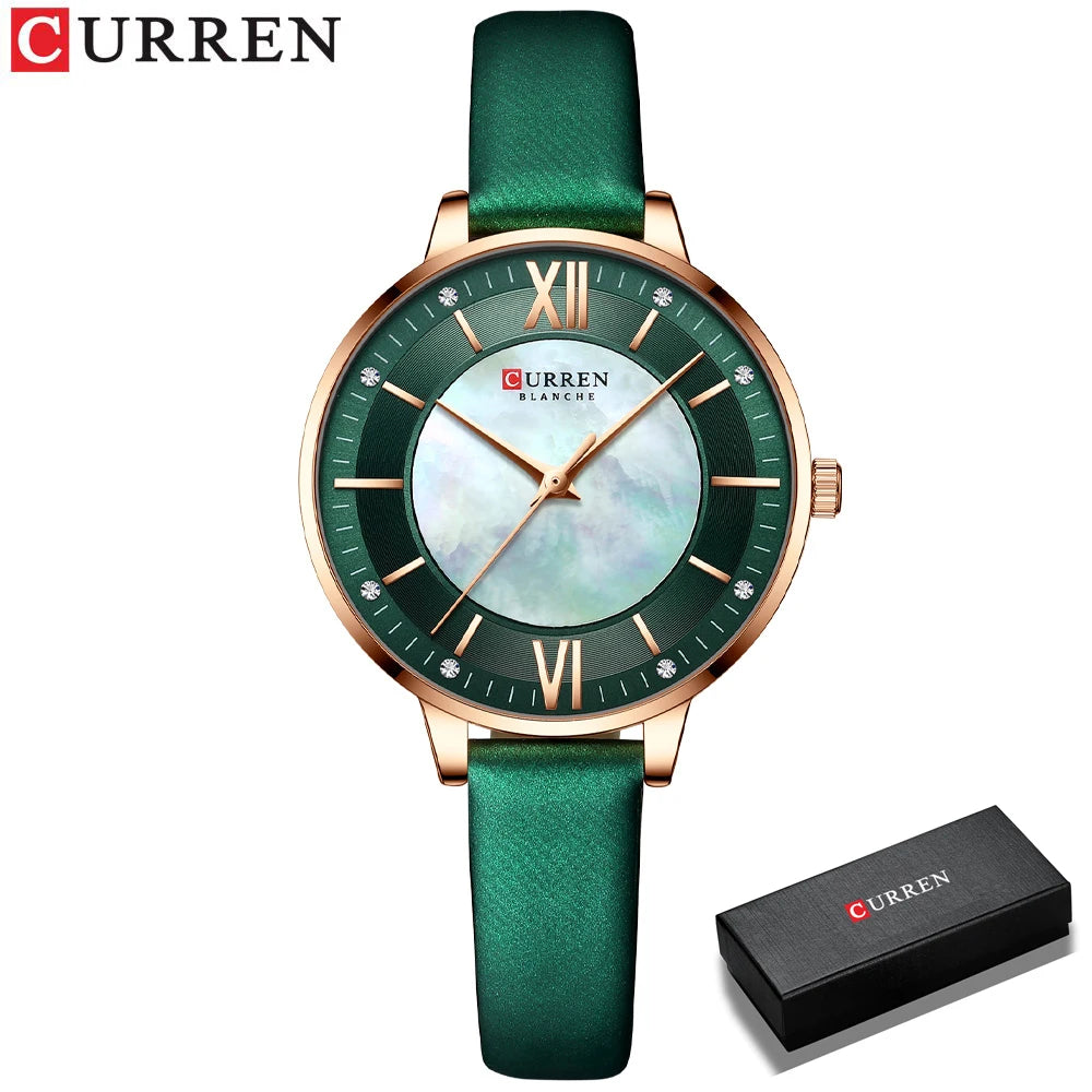 Curren Elegance Blue™ — Reloj de Mujer con Correa de Cuero