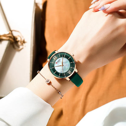 Curren Elegance Blue™ — Reloj de Mujer con Correa de Cuero