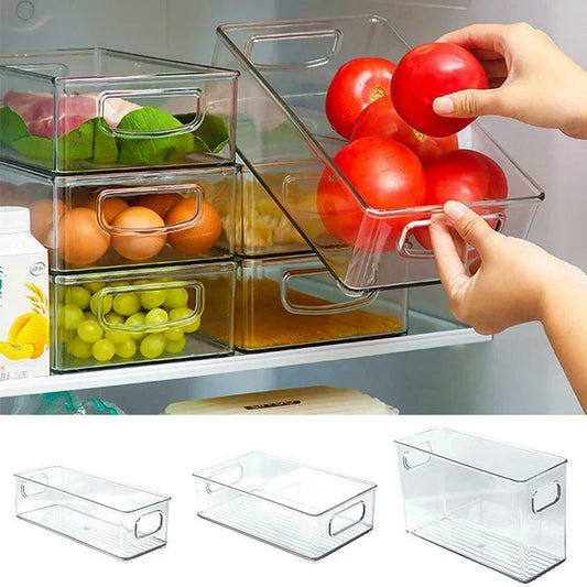 Organibox PET – Set de Cajas Organizadoras Transparente para Refrigerador y Alacena