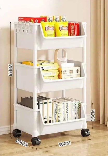 Estantería Móvil Multifuncional con Ruedas – Organizador de Almacenamiento para el Hogar