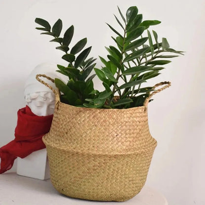 Cesta de Flores de Fibra Vegetal – Decoración Natural para tu Espacio