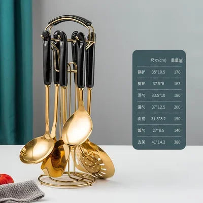 Juego de 7 Utensilios de Cocina de Acero Inoxidable – Resistencia y Elegancia para Tu Cocinahen Tools