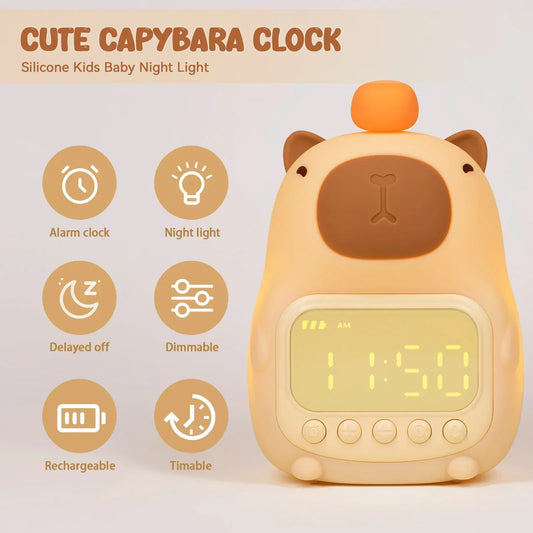 Reloj Despertador con Luz Nocturna de Carpincho (Capybara)