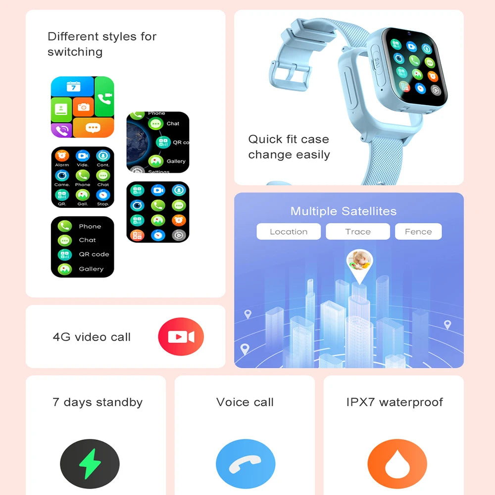 KidyWatch 4G – Smartwatch Infantil con GPS, Llamadas y Rastreador de Pasos