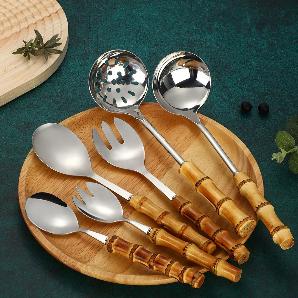 Juego de Utensilios de Cocina de Bambú KUBAC – Ecológicos y Funcionales para Tu Cocina