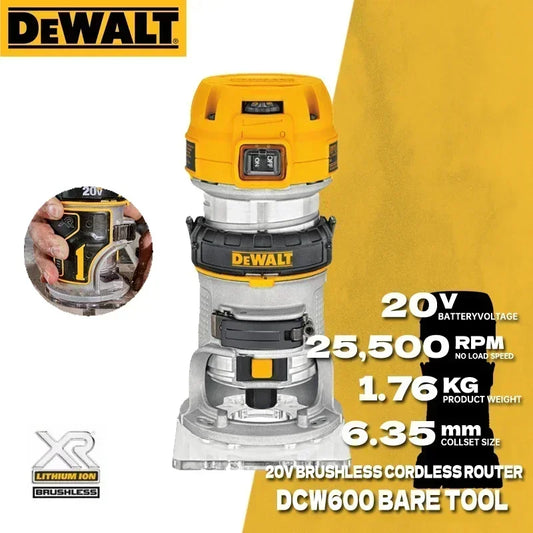 DEWALT DCW600B XR – Fresadora Inalámbrica 20V Max Brushless (Solo Herramienta)