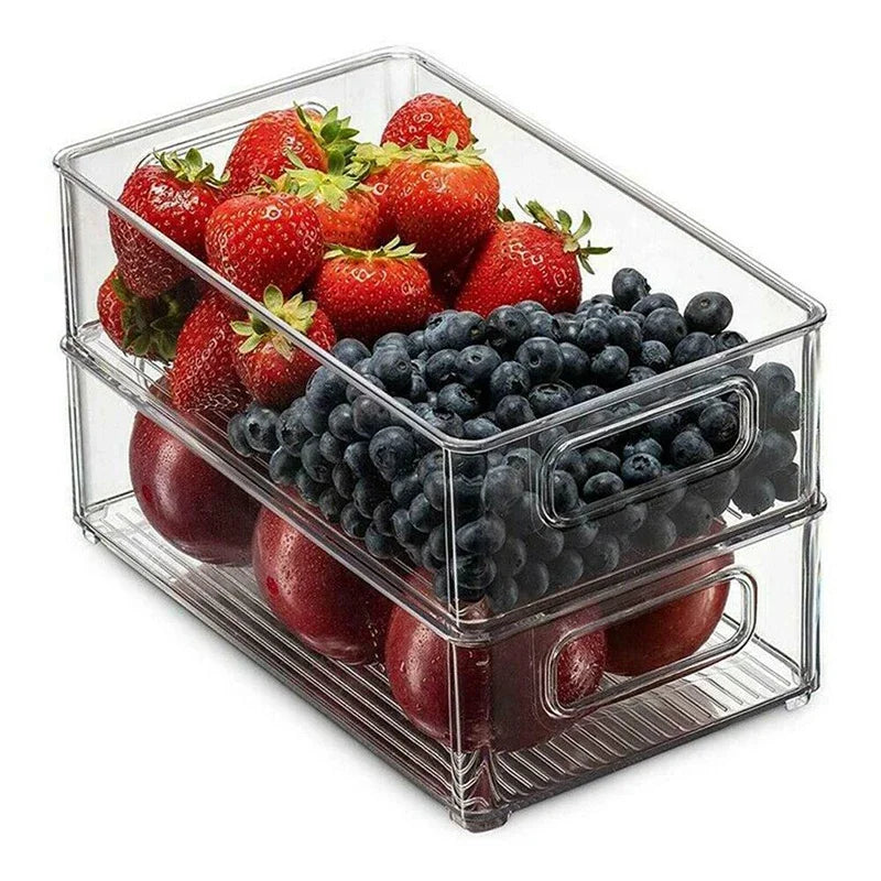 Organibox PET – Set de Cajas Organizadoras Transparente para Refrigerador y Alacena