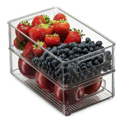 Organibox PET – Set de Cajas Organizadoras Transparente para Refrigerador y Alacena
