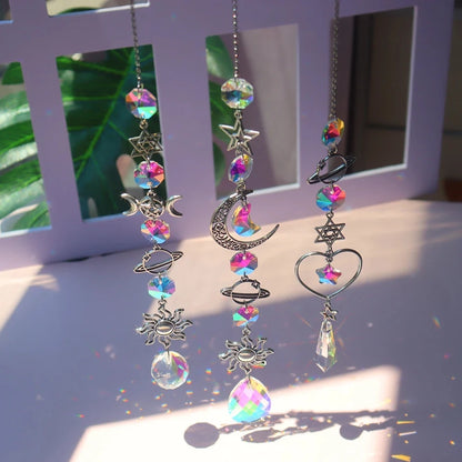 Carillón de Viento de Cristal con Atrapasueños – Un Toque Mágico para tu Hogar y Jardín