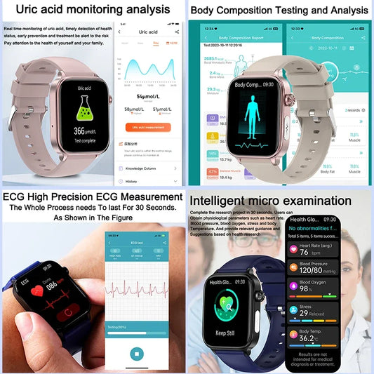 Smartwatch 2025 – ECG+PPG Profesional | Análisis Corporal Avanzado