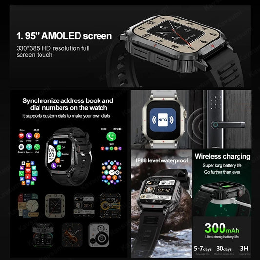 Smartwatch 2024 Ultra – Glucosa no invasiva + ECG + PPG + Pantalla AMOLED 1.95”