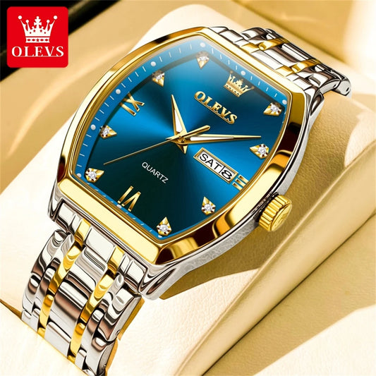 Reloj OLEVS 5528 para Hombre – Estilo Ejecutivo con Diseño Tonneau
