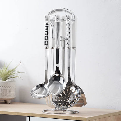 Juego de 7 Utensilios de Cocina de Acero Inoxidable – Resistencia y Elegancia para Tu Cocinahen Tools
