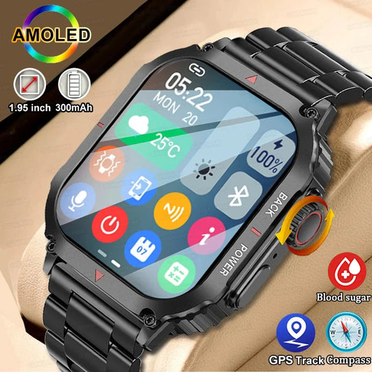 Smartwatch 2024 Ultra – Glucosa no invasiva + ECG + PPG + Pantalla AMOLED 1.95”