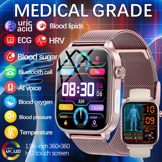 Smartwatch 2025 – ECG+PPG Profesional | Análisis Corporal Avanzado