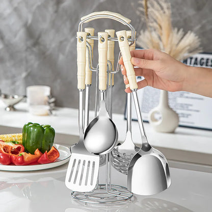 Juego de 7 Utensilios de Cocina de Acero Inoxidable – Resistencia y Elegancia para Tu Cocinahen Tools