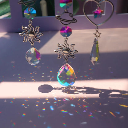 Carillón de Viento de Cristal con Atrapasueños – Un Toque Mágico para tu Hogar y Jardín