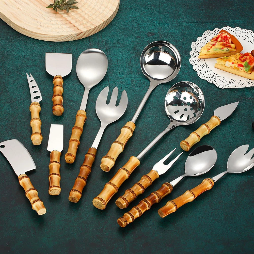 Juego de Utensilios de Cocina de Bambú KUBAC – Ecológicos y Funcionales para Tu Cocina