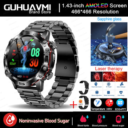 Smartwatch 2025 Premium – Salud avanzada con ECG + PPG + AMOLED