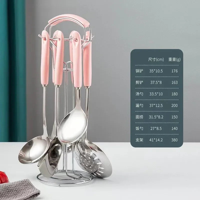Juego de 7 Utensilios de Cocina de Acero Inoxidable – Resistencia y Elegancia para Tu Cocinahen Tools