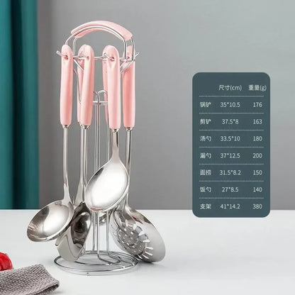 Juego de 7 Utensilios de Cocina de Acero Inoxidable – Resistencia y Elegancia para Tu Cocinahen Tools