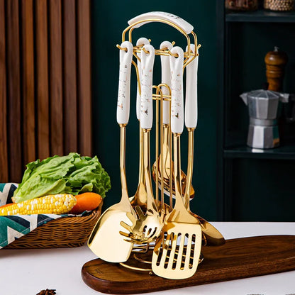 Juego de 7 Utensilios de Cocina de Acero Inoxidable – Resistencia y Elegancia para Tu Cocinahen Tools