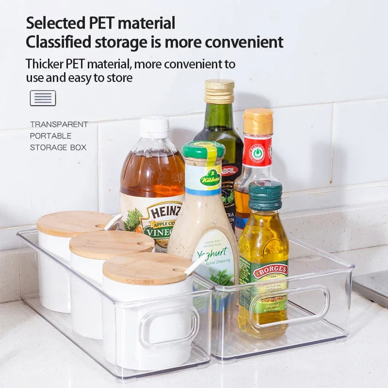 Organibox PET – Set de Cajas Organizadoras Transparente para Refrigerador y Alacena