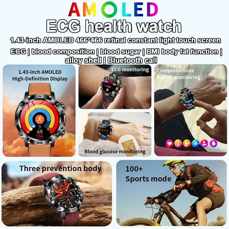 Smartwatch 2025 Premium – Salud avanzada con ECG + PPG + AMOLED