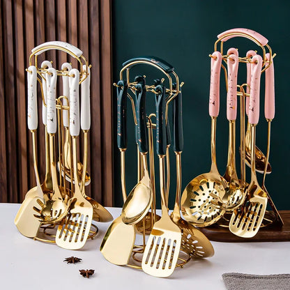 Juego de 7 Utensilios de Cocina de Acero Inoxidable – Resistencia y Elegancia para Tu Cocinahen Tools