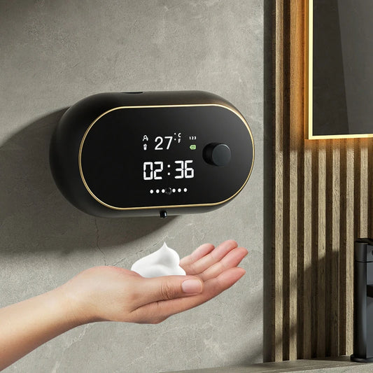 Dispensador Automático de Jabón en Espuma con Sensor Infrarrojo y Pantalla LED