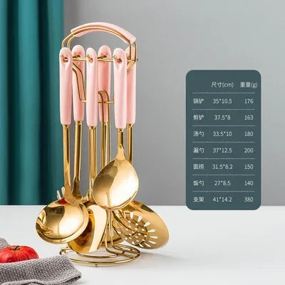 Juego de 7 Utensilios de Cocina de Acero Inoxidable – Resistencia y Elegancia para Tu Cocinahen Tools